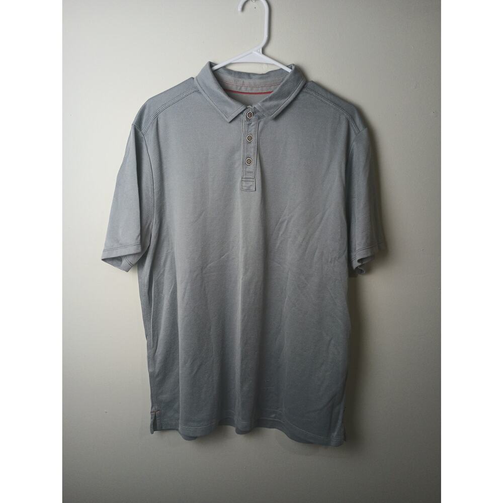 Tommy Bahama Tencel Modal Gray Polo Shirt Men's‎ Size Large Holiday Gift Preppy